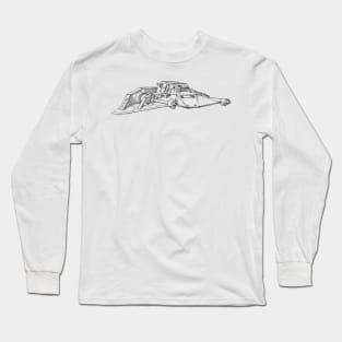 Space Ship Vintage Patent Hand Drawing Long Sleeve T-Shirt